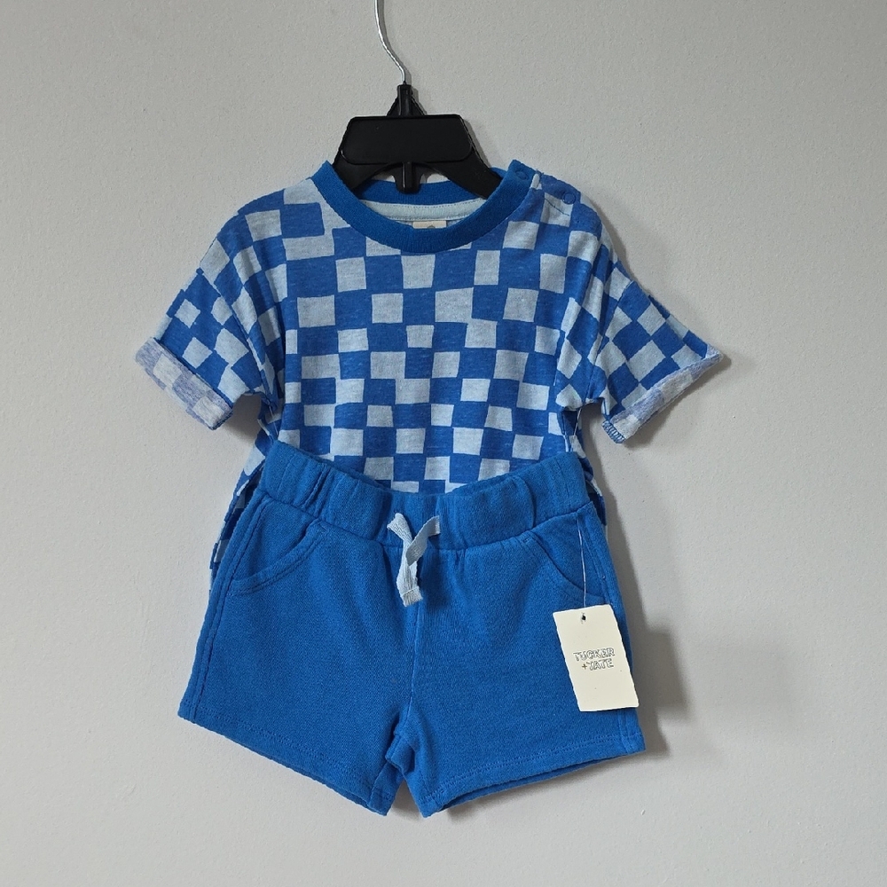 NWT Tucker + Tate Blue Check 2pc Set, 6M